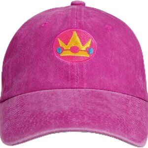 Denim Baseball Cap Women Magenta Peach Embroidery Adjustable Sun Hat